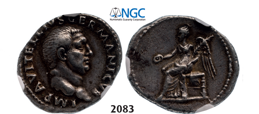 05.05.2013, Auction 2/2083. Roman Empire, Vitellius, 69 AD, Fine Style Denarius (Struck 69 AD) Rome, Silver (2.97g), NGC Ch VF*