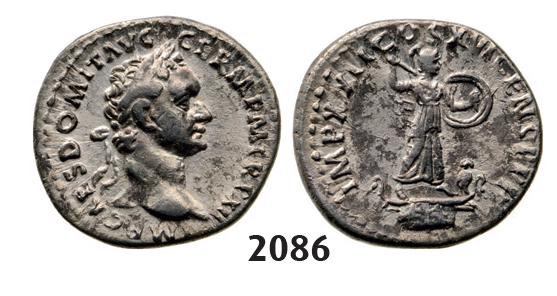 05.05.2013, Auction 2/2086. Roman Empire, Domitian, 81­-96 AD, Denarius (Struck 88-­89 AD) Rome, Silver (3.57g)