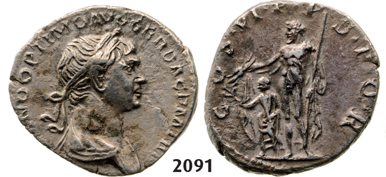 05.05.2013, Auction 2/2091. Roman Empire, Trajan, 103-­111 AD, Denarius (Struck 114-­117 AD) Rome, Silver (3.27g)