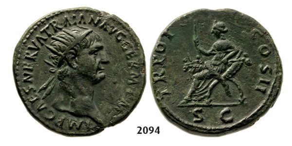 05.05.2013, Auction 2/2094. Roman Empire, Trajan, 103-­111 AD, Æ Dupondius (Struck 99-­100 AD) Rome, Bronze (13.48g)