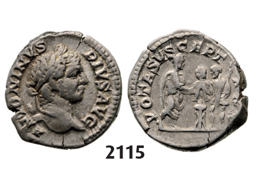 05.05.2013, Auction 2/ 2115. Roman Empire, Caracalla, 198-217 AD, Denarius (Struck 207 AD) Rome, Silver (3.64g)