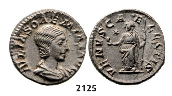 05.05.2013, Auction 2/2125. Roman Empire, Julia Soemias, mother of Elagabal, 218-222 AD, Denarius (Struck 218-222 AD) Rome, Silver (3.02g)
