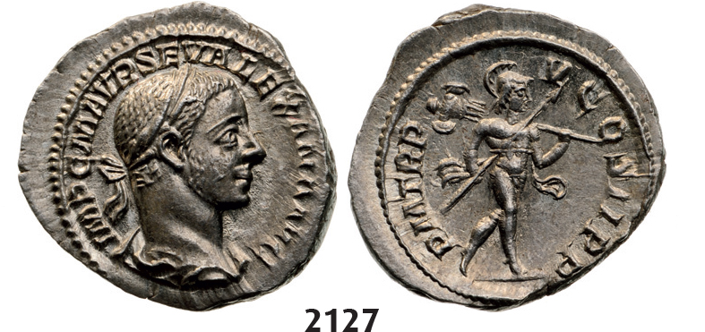 05.05.2013, Auction 2/2127. Roman Empire, Severus Alexander, 222-­235 AD, Denarius (Struck 227 AD) Rome, Silver (2.97g)