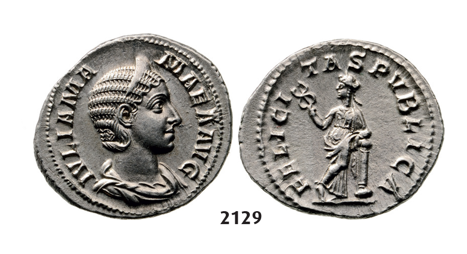 05.05.2013, Auction 2/2129. Roman Empire, Julia Mamaea, 222-­235 AD, Denarius (Struck 222 AD) Rome, Silver (3.16g)