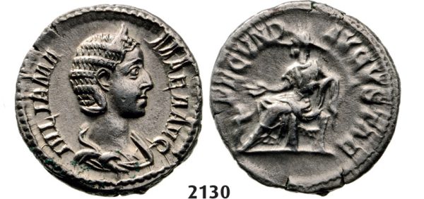 05.05.2013, Auction 2/2130. Roman Empire, Julia Mamaea, 222-235 AD, Denarius (Struck 222 AD) Rome, Silver (3.12g)