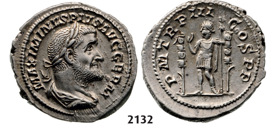 05.05.2013, Auction 2/ 2132. Roman Empire, Maximinus I Thrax, 235-­238 AD, Denarius (Struck 236­-238 AD) Rome, Silver (3.79g)