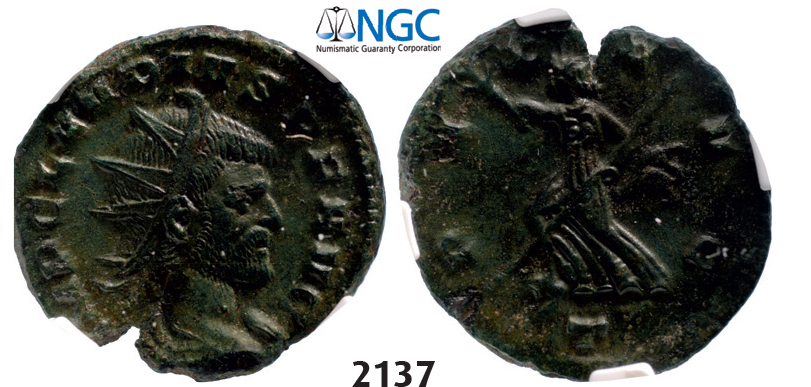 05.05.2013, Auction 2/2137. Roman Empire, Claudius II Gothicus, 268-­270 AD, Double­-Denarius (Struck 268-­270) Milan, Billon (2.98g), NGC AU