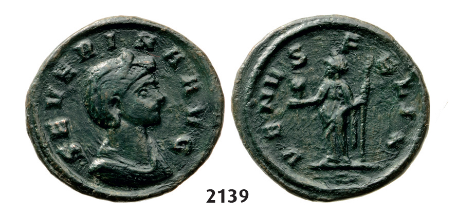 05.05.2013, Auction 2/2139. Roman Empire, Severina, wife of Aurelian, 270-­275 AD, Æ (Denarius) (Struck 275 AD) Rome, Billon (2.66g)
