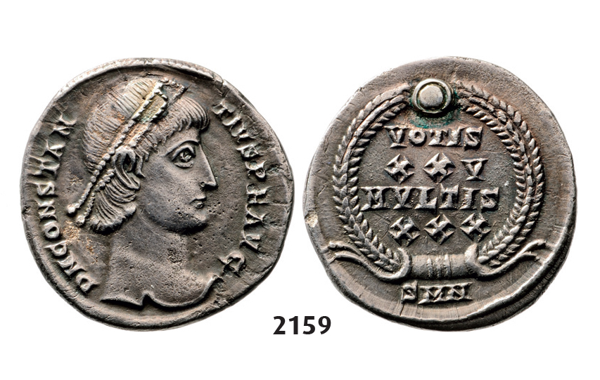 05.05.2013, Auction 2/2159. Roman Empire, Constantine II as Caesar, 337-361 AD, Siliqua (Struck 340-351 AD) Nicomedia, Silver (3.46g)