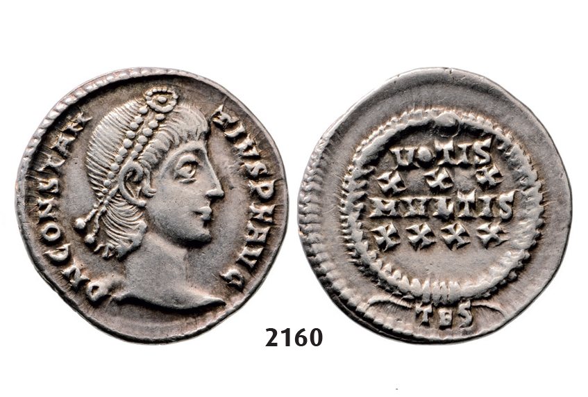 05.05.2013, Auction 2/2160. Roman Empire, Constantine II as Caesar, 337-361 AD, Siliqua (Struck 355-361 AD) Thessalonica, Silver (3.27g)
