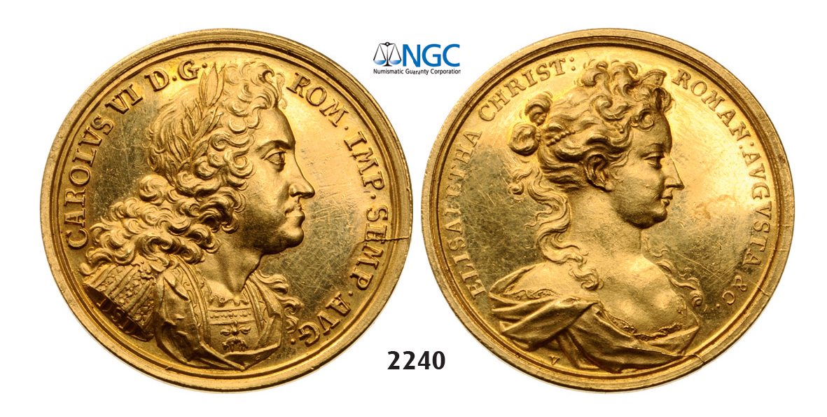 05.05.2013, Auction 2/ 2240. Austria, Medal of 6 Ducats, No Date (1711) by G. W. Vestner and D. S. Dockler GOLD, XF