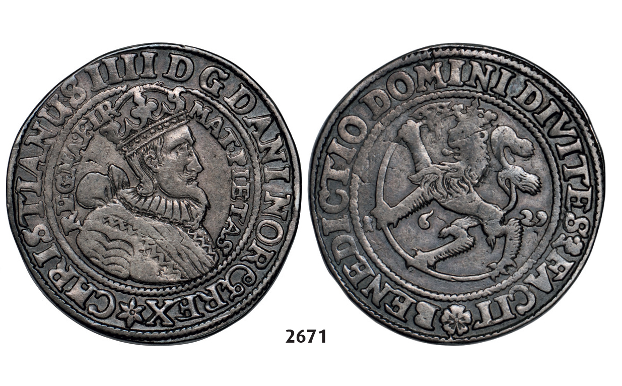 05.05.2013, Auction 2/ 2671. Norway, Christian IV, 1588-1648, ½ Speciedaler 1629, Christiania, Silver