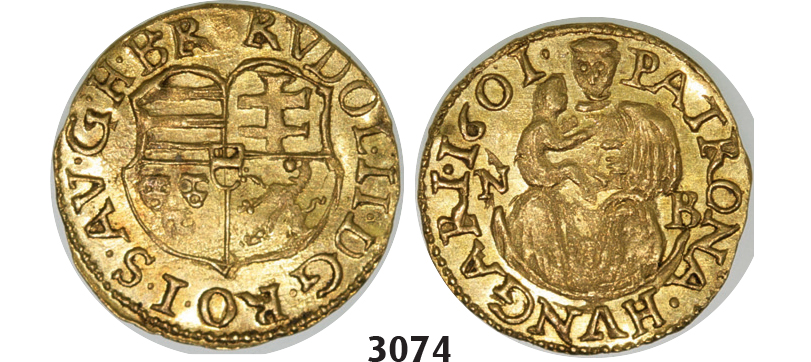 05.05.2013, Auction 2/3074. Transylvania, Habsburg occupation under Rudolph II, 1598­-1604, ¼ Ducat (Denar struck in gold) 1601­-NB, Nagybanya, GOLD