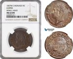 A6/181, Monaco, Honore V, 5 Centimes 1837 M, Copper, Small Head, KM# 95.1, Very flashy! NGC MS62BN