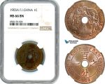 A7-224, French Indo-China, 1 Centime 1903 A, Paris Mint, KM# 8, Brilliant Mint luster, NGC MS66BN, Top Pop!