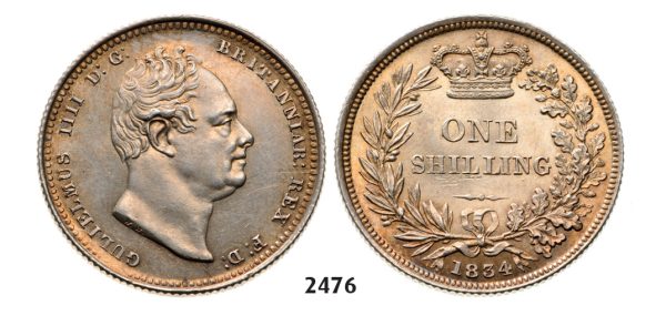 2476. Great Britain, William IV, 1830Â-1837, Shilling 1834, London, Silver
