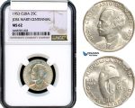 AH284, Cuba, 25 Centavos 1953, Jose Marti Centennial, Silver, NGC MS62