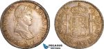 A7/297, Guatemala, Ferdinand VII, 2 Reales 1821 NG M, Nueva Guatemala Mint, Silver, KM# 67, Light scratch, old cabinet toning! EF