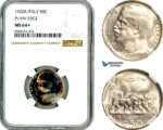 AL330, Italy, Vit. Emanuele III, 50 Centesimi 1920 R, Rome Mint, Plain edge, NGC MS64+