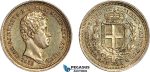 A7-345, Italy, Sardinia, Carlo Alberto, 25 Centesimi 1833 Eagle P, Turin Mint, Silver, KM# 132.1, Greenish toning, EF-UNC