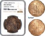 AL351, Great Britain, Trade Dollar 1898 B, Bombay Mint, Silver, NGC UNC Details
