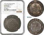 A10-255, England, Edward VI, "Horseman" Crown 1552, Tower Mint, Silver (30.52g) S-2478, Dark cabinet toning! Insignificant edge damage, NGC XF Details "Edge damage", Rare!