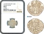 A10-731, Transylvania (Siebenbürgen), Gabriel Bathory, Groschen 1612, Nagybanya (Baia Mare) Mint, Silver (0.93g) Resch 168, NGC MS63, Top Pop!