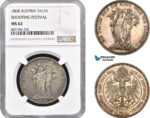 A11-039, Austria, Franz Joseph, Taler 1868, Vienna Mint, Silver, Km-XM8, Shooting Festival, NGC MS62