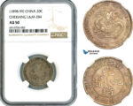 A11-122, China, Chekiang, 20 Cents ND (1898-99), Hangchow Mint, Silver, L&M-284, Old cabinet toning, NGC AU50
