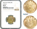 A11-132, China, Republic, 20 Cents YR3 (1914), Silver, L&M-65, Amber toning, NGC MS64