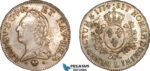 A11-171, France, Louis XV, Ecu 1774 L, Bayonne Mint, Silver (29.37g), Dav-1332, Cleaned in the past, Champagne toning, XF-UNC