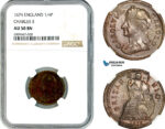 A11-234, Great Britain, Charles II, Farthing (1/4 Penny) 1674, Km-436.1, NGC AU50BN