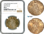 A11-316, Netherlands, Gelderland, Gulden 1762, Silver, Km-100.1, Multicolour toning, NGC MS61