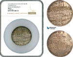 A11-318, Netherlands, Silver Medal 1672, Siege of Groningen, Commemorating the siege of the city by bishops Maximilian Hendrik of Cologne and Chr. Bernhard of Munster, NGC MS61, Top Pop!
