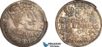 A11-373, Poland, Sigismund III, 3 Groschen (Trojak) 1595, Bydgoszcz Mint, Silver (2.07g), Iger B.95.3a, Old cabinet toning, AU