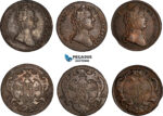 A12-033, Austria, Maria Theresia, Mixed lot, 1 Kreuzer 1760 W , 1 kreuzer 1761 W and 1 Kreuzer 1762 W, Vienna Mint, VF-EF