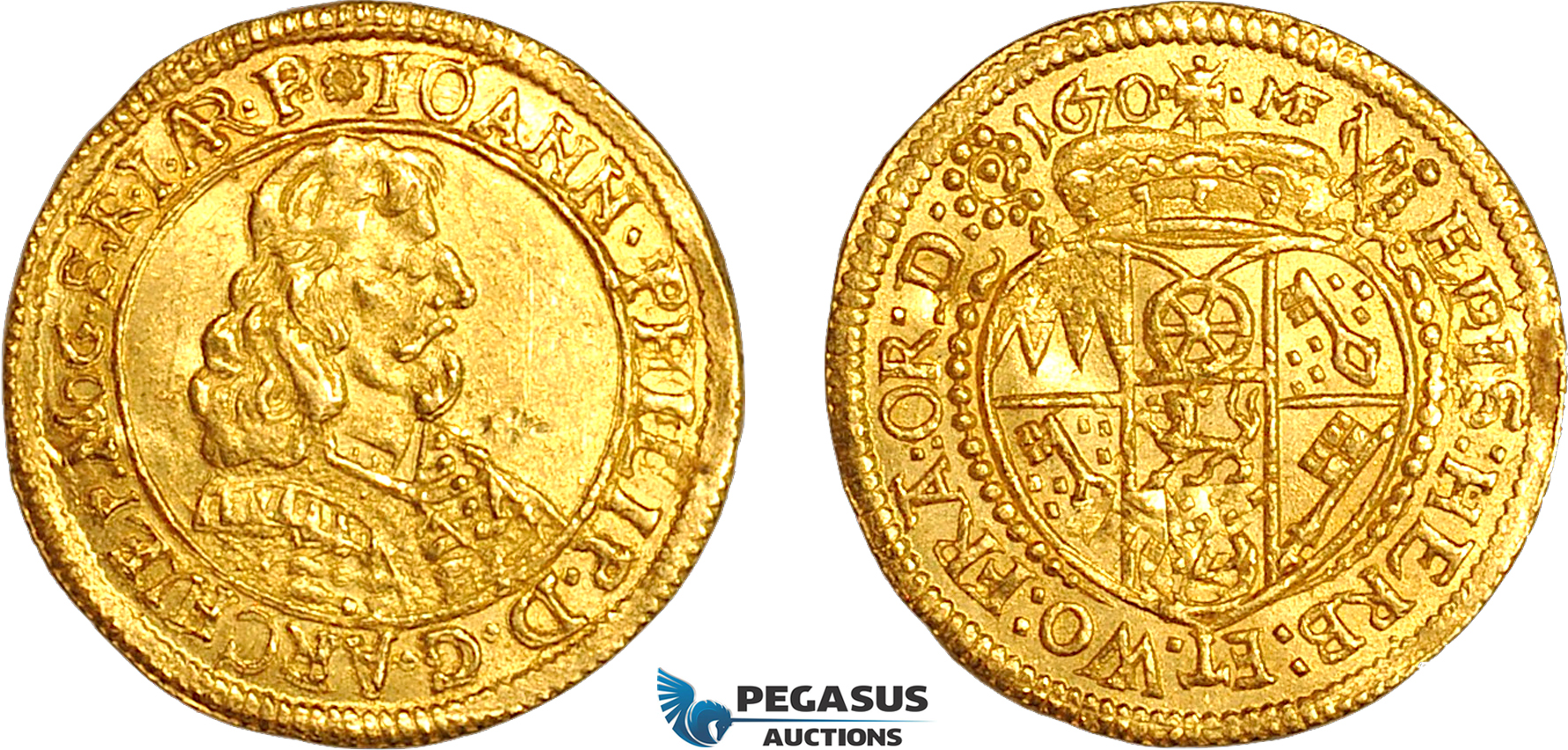 A12-268, Germany, Mainz, Johann Philipp von Schönborn, Ducat 1670 MF, Gold (3.51g) Fr. 1657, Few mark on Obv., otherwise UNC, Rare!