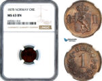 A12-539, Norway, Oscar II, Øre 1878, KM-352, Kongsberg Mint, NGC MS63BN
