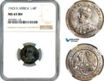 A12-830, South Africa, George V, 1/4 Penny 1923, Pretoria Mint, KM-12.1, NGC MS65BN