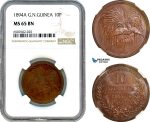 A8/183, German New Guinea, 10 Pfennig 1894 A, Berlin Mint, KM-3, Brown and flashy! NGC MS65BN