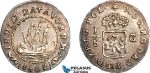 A8/317, Netherlands East Indies, Batavian Republic, 1/8 Gulden 1802, Enkhuizen Mint, Silver, Sch#496, Old toning, EF