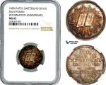 A8/564, Switzerland, Bern, Medal 1828 for the 3rd secular celebration of the Reformation, Silver, SM-579, Wund. 1336; Slg. Whiting 643, Beautiful multicoloured toning, NGC MS65