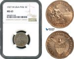 AH434, Philippines (US Administration) 5 Centavos 1927 M, Manila Mint, NGC MS63