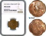 AH560, Egypt, Farouk, 1 Millieme AH1369//1950, NGC MS64BN