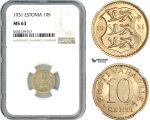 AI433, Estonia, 10 Senti 1931, NGC MS63