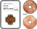 AI434, French Indo-China, 1 Centime 1938 A, Paris Mint, NGC MS63RB