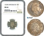 AI587, Switzerland, 10 Rappen 1929 B, Bern Mint, NGC MS66