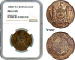 AI804, British North Borneo, 1 Cent 1888 H, Heaton Mint, NGC MS61BN