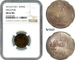 AI945, Singapore, 1 Keping AH1247 (1831) NGC MS62BN