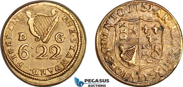 AJ179, Ireland & Portugal, George II, 1751 Monetary Weight for 1 Moidore (6D 22G), (10.75g), EF